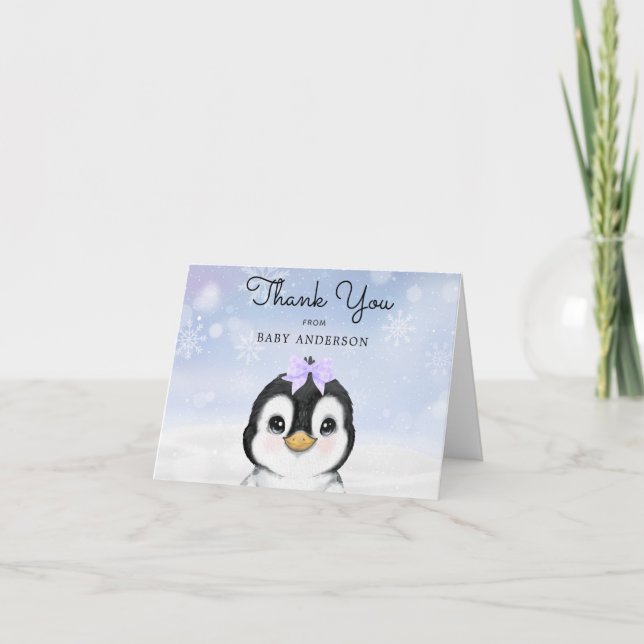 Adorable bébé Penguin Merci d'hiver (Devant)