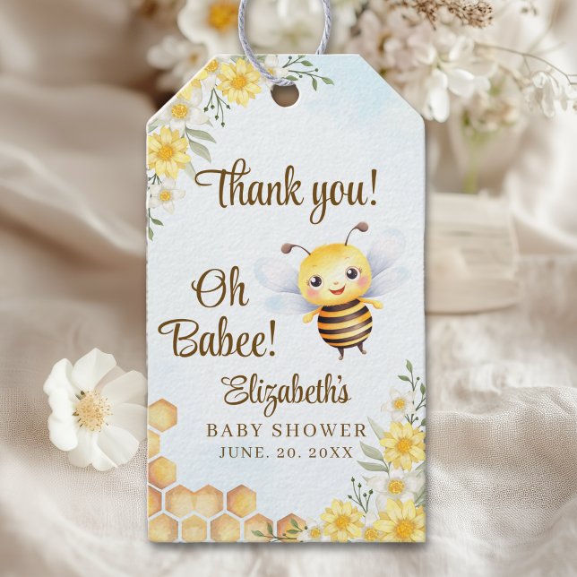 Adorable Bee Baby shower Gender Neutral Geschenkanhänger (Von Creator hochgeladen)