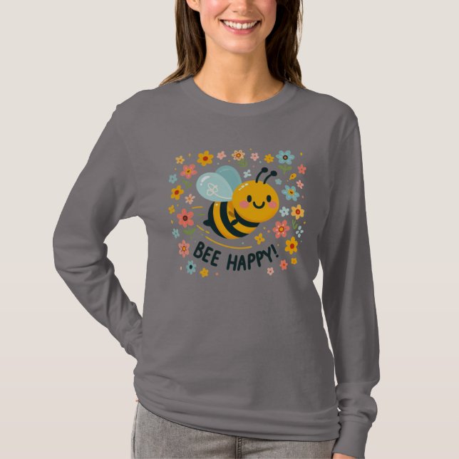 Adorable Bee Happy T - Shirt (Vorderseite)
