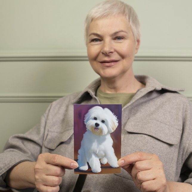 Adorable Bichon Havanese Puppy Watercolor Karte (Von Creator hochgeladen)