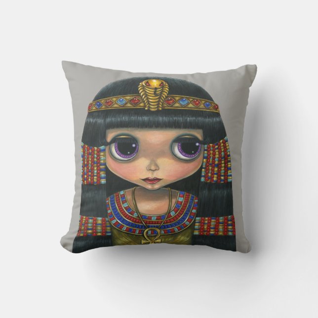 Adorable Big Eye Cleopatra Queen Girl Doll Kissen (Vorderseite)