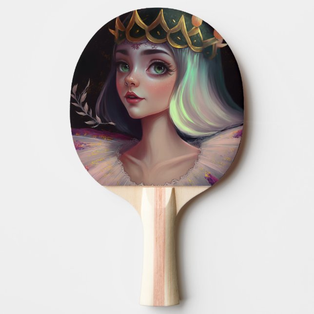 Adorable Big Mit Augen Queen Tischtennis Schläger (Vorderseite)