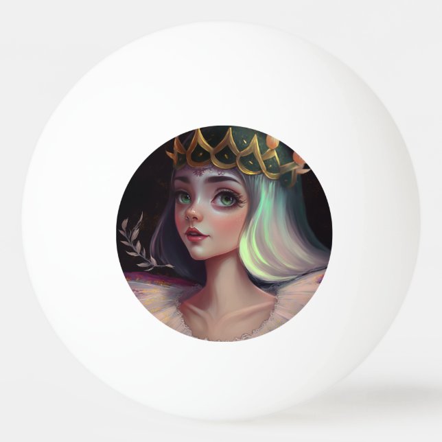 Adorable Big Mit Augen Queen Tischtennisball (Vorderseite)