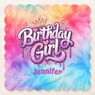Adorable Birthday Girl Paper Untersetzer
