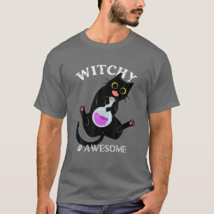 Adorable Black Cat T-Shirt, Black Kitty Lover Witc T-Shirt
