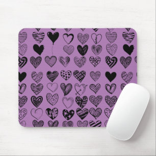 Adorable Black Heart Scribble Zeichnend Maus Pad Mousepad