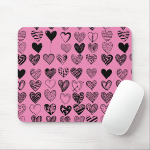 Adorable Black Heart Scribble Zeichnend Maus Pad Mousepad