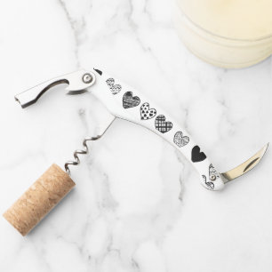 Adorable Black Heart Scribe Zeichnend Kellnermesser
