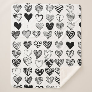 Adorable Black Heart Scribe Zeichnend Sherpadecke