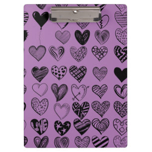 Adorable Black Heart Scribe Zeichnend Zwischenabla Klemmbrett