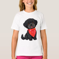 Adorable Black Puppy mit einem roten Bandana