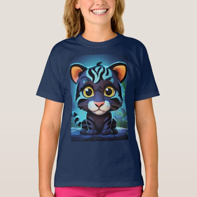 "Adorable Black Tiger Bliss T-Shirt" T-Shirt (Vorderseite)