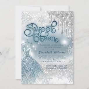 Adorable blaues Kleid silber glänzende Tropfen omb Einladung