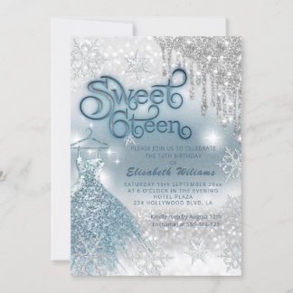 Adorable blaues Kleid silber glänzende Tropfen omb Einladung