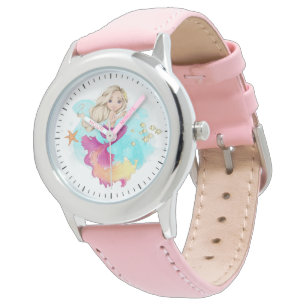 Adorable Blonde Ocean Mermaid PInk Girl's Watch Armbanduhr
