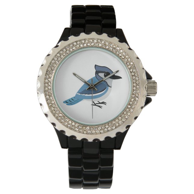 Adorable Blue Jay Armbanduhr (Vorderseite)