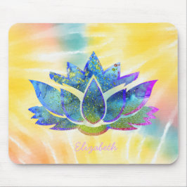 Adorable Blue Lotus, Rainbow Gefärbte Krawatte Mousepad