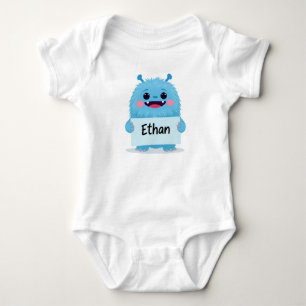 Adorable Blue Monster Baby Romper Strampler