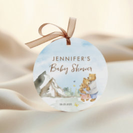 Adorable Blue Mountain Aquarellbären Geschenkanhänger