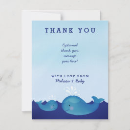 Adorable Blue Whale Nautical Baby Dusche Vielen Da Dankeskarte