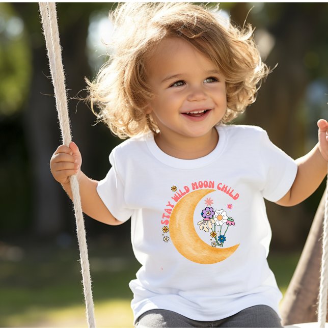 Adorable Boho "Moon Child Toddler T-shirt (Créateur téléchargé)