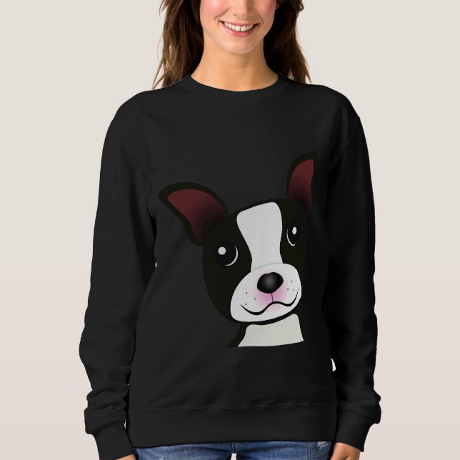 Adorable Boston Terrier Puppy Sweatshirt (Vorderseite)