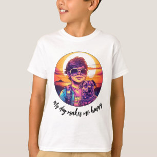 Adorable Boy und seine Niedliche Welpe   Kinder T-Shirt