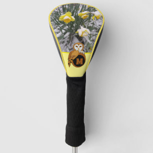 Adorable British Owl Nesting Monogram Egg Foto Golf Headcover
