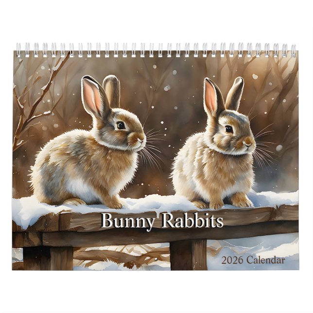 Adorable Brown and White Bunny Rabbits 2026 Kalender (Titelbild)