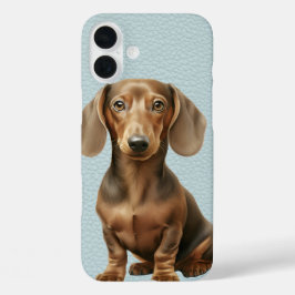 ADORABLE BROWN DACKEL PUPPY HUND iPhone 16 PLUS HÜLLE