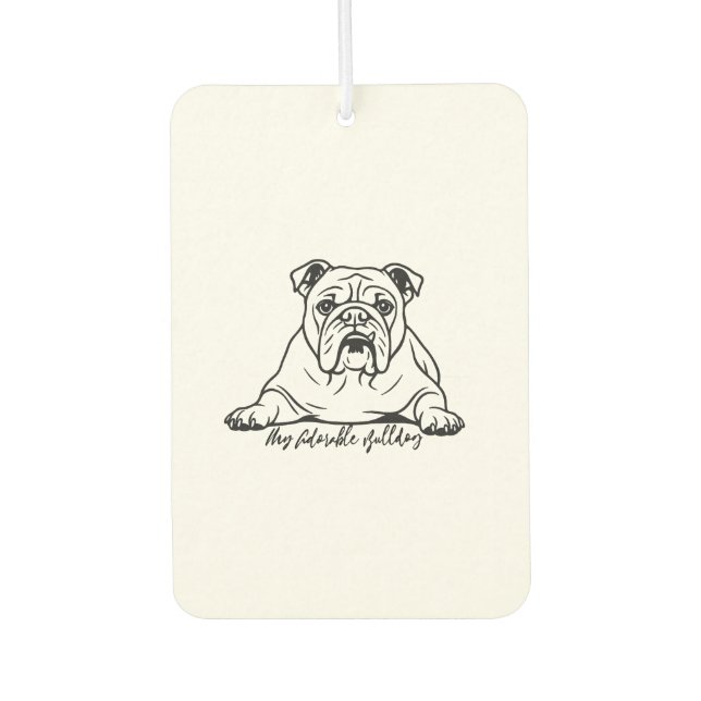 Adorable Bulldog Autolufterfrischer (Vorderseite)