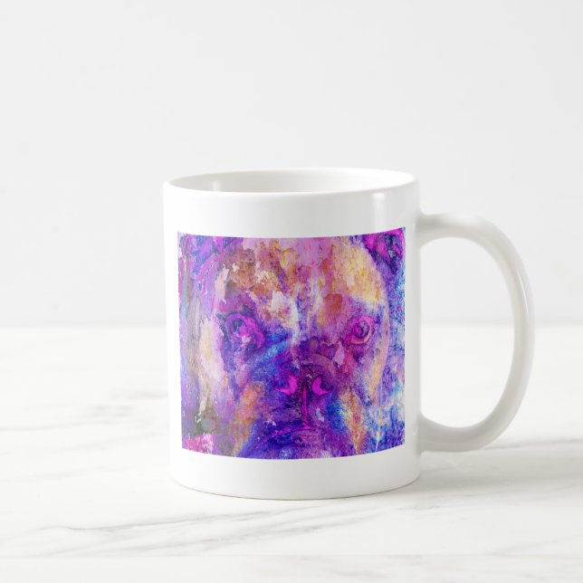 Adorable Bulldog Mixed Media Kaffeetasse (Rechts)