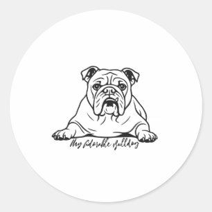 Adorable Bulldog Runder Aufkleber