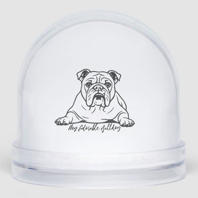 Adorable Bulldog Schneekugeln (Vorderseite)