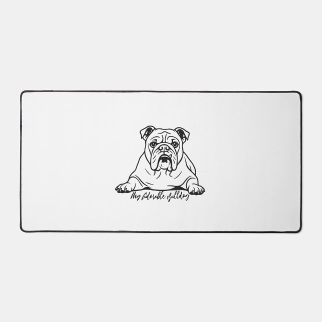 Adorable Bulldog Schreibtischunterlage (Vorderseite)