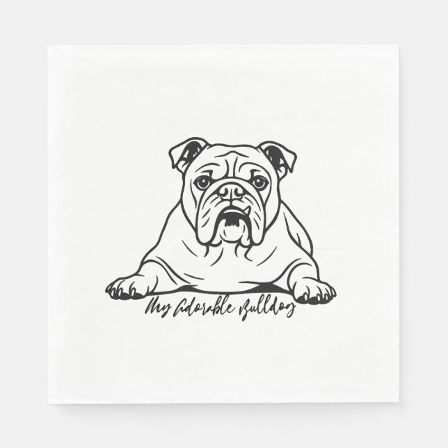 Adorable Bulldog Serviette (Vorderseite)