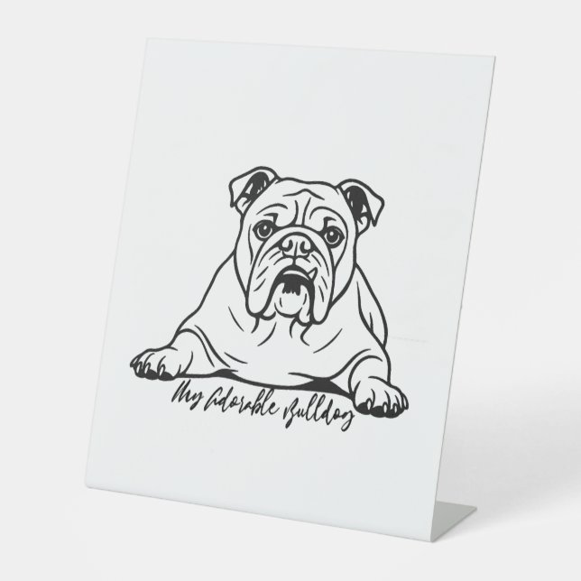 Adorable Bulldog Sockelschild (Vorderseite)