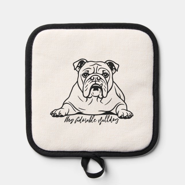 Adorable Bulldog Topflappen (Vorderseite)