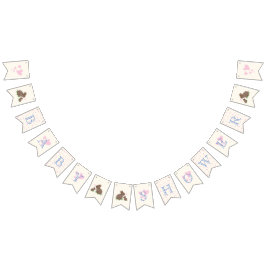 Adorable Bunnies mit Hearts Boy Baby Dusche Wimpelkette