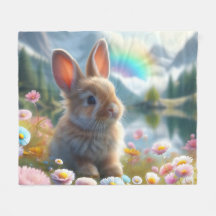 Adorable Bunny an einem verzauberten See