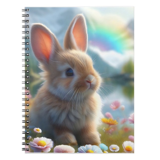 Adorable Bunny an einem verzauberten See Notizblock (Vorderseite)