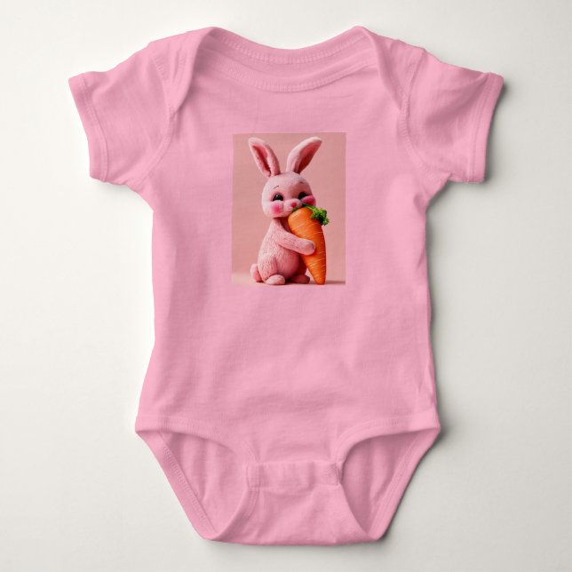 Adorable Bunny Baby Bodysuit Baby Strampler (Vorderseite)