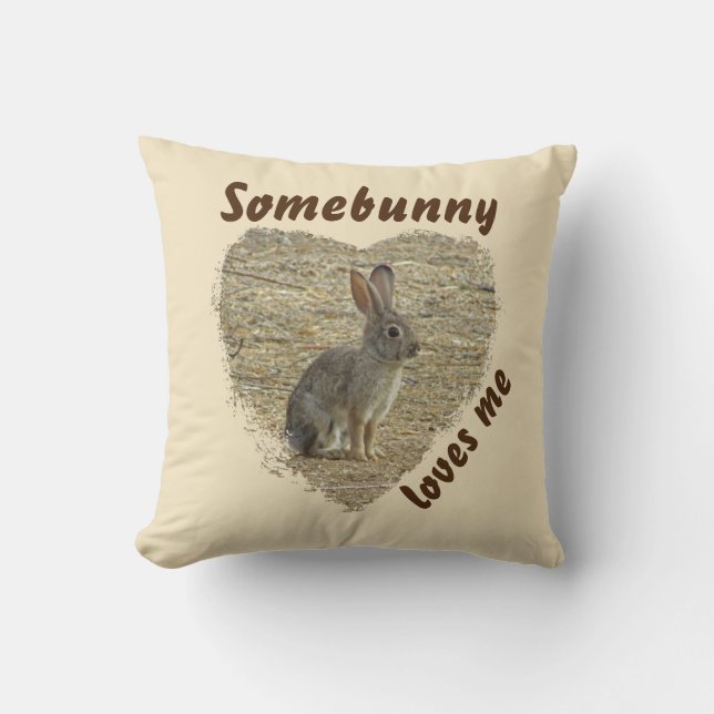 Adorable Bunny Foto Animal Pub Grosses Herz Kissen (Vorderseite)