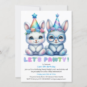 Adorable Bunny Invitation d'anniversaire - Parties