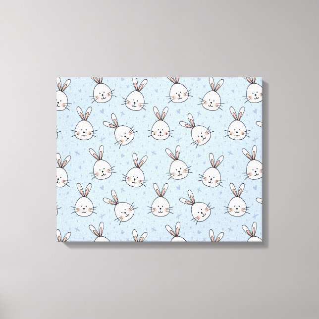 Adorable Bunny Rabbit Muster Leinwanddruck (Vorderseite)