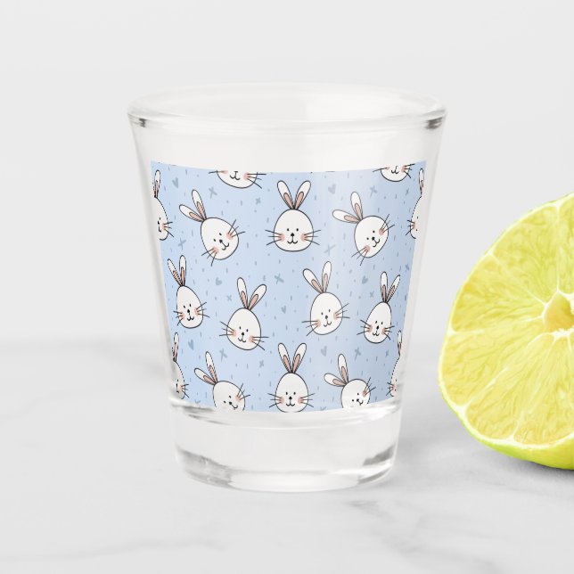 Adorable Bunny Rabbit Muster Schnapsglas (Vorderseite)