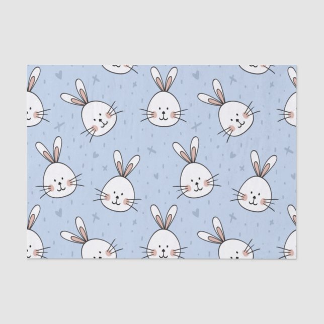 Adorable Bunny Rabbit Muster Seidenpapier (Vorderseite)