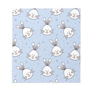 Adorable Bunny Rabbit Pattern Notizblock