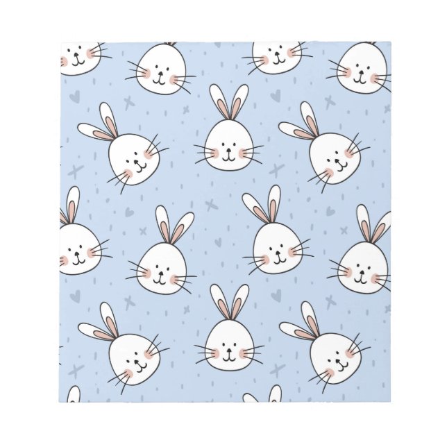 Adorable Bunny Rabbit Pattern Notizblock (Vorderseite)