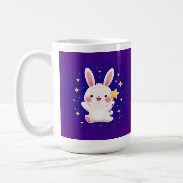 Adorable Bunny Star Mug – Kawaii Animal Coffee Cup (Gauche)